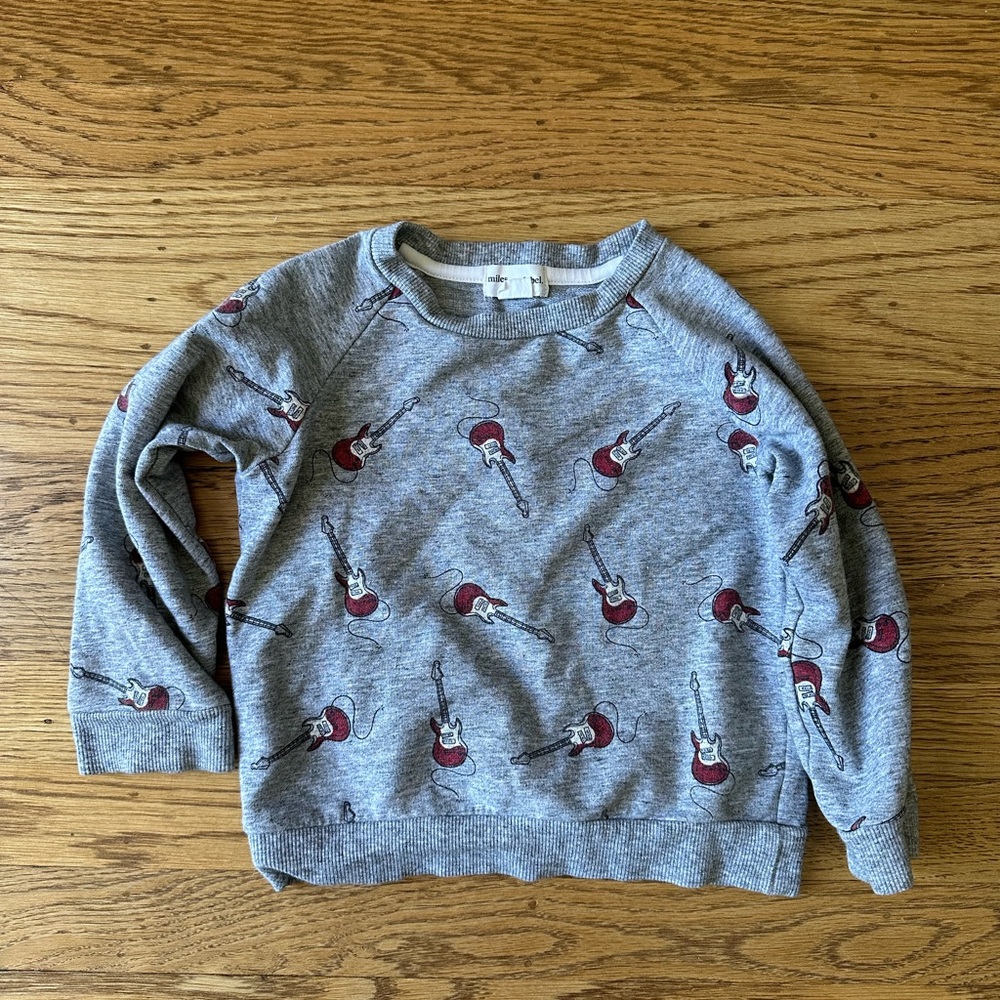 Miles the Label Guitar sweatshirt, size 2Y